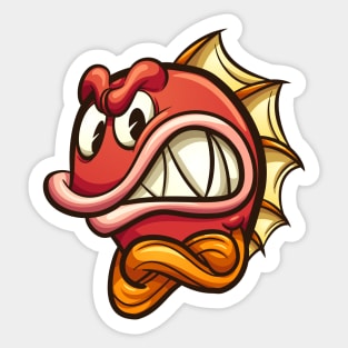 Red angry fish Sticker